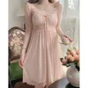 Sexig pyjamas Nightwear Women's Lace Nightdress Suspender Pyjamas Women's Summer Sexy Nightrowns Homewear Female Sleeping Dress 230504