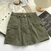 Röcke Caofeimao Kordelzug Hohe Taille Minirock Damen Streetwear Big Pocket Cargo Woman Fashion 2023 Short A Line Mujer