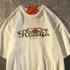 Męskie tshirty czyste bawełniane amerykańskie retro róża krótkie rękodzie