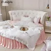 Sängkläder sätter El Round Fitted Bed Kjol med Elastic Band Romantic Themed Madrass Cover Diameter 200cm-220cm #/
