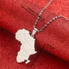 Naszyjniki wiszące Afryka Mapa wiejska z łańcuchem flag African Maps Biżuteria dla kobiet mężczyzn