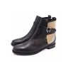 Botas Negro Marrón Cuero Mujer Caballero Oro Adornado Invierno Otoño Pasarela Romano Sexy Moda Martin Rodilla Zapatos altos Botines de gamuza Otw4N