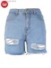 Shorts femininos lw jeans de verão jeans mid ripped jeans (sem alongamento) s-5xl casual sólido skinny buraco zíper bainha feminina calças t230504