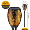 Lampes de pelouse 33/96 LED Matic Éclairage extérieur Flamme solaire Lumière Prise de terre Économie d'énergie Lumières imperméables Décoration de jardin Drop Deliv Dhyhd