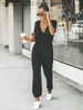 Kobiety Jumpsuits Rompers Miss Petal V-Neck krótkie rękawowe kombinezon dla kobiety swobodne długie spodnie do joggera Playsuit 2023 Summer kombinezon