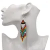 Boucles d'oreilles pendantes BOHO fait à la main multicolore perles de rocaille gland Long lustre goutte femme bijoux cadeau