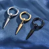 Hoop oorbellen ongebruikelijke oordingen vrouwen roestvrijstalen stalen druppel zwart/zilveren kleur kruis gotische punk cool sieraden