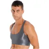 Men's Tank Tops Vest Tops Mens Sleeveless Tank Top Clubwear Glossy U Neck Tank Tops Solid Color Swimsuit Vest Tops Yoga Sport Fitness 230503