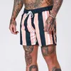 Mäns shorts Men's Beach Pants Summer Swimming Beach Vacation Quickdrying Badkläder Män Cykling Running Shorts Fashion Striped Boxer Briefs Z0504