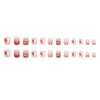 Falska naglar 1 Set Chain Rhinestones avtagbar ofarlig fullt omslag Faux Pearls Damer Artificial Nail Tips med limdekora