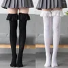 Calcetines de mujer para mujer Anime japonés muslo alto Lolita gótico encaje volantes medias