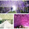 Faux blommor grönare 12 st wisteria konstgjorda blommor hängande krans vinge rotting falsk blommsträng siden för hem trädgård bröllop dekoration 230504