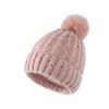 Mützen Beanie/Totenkopfmützen Winter Strickmütze einfarbige Dame mit flauschigem Acryl warm bedecktem Kopf Wolle Frauen Hut Mützen für Oliv22