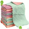 Cleaning Cloths 5Pcs Doublelayer Absorbent Microfiber Kitchen Dish Cloth Nonstick Oil Household Wi Towel Home Kichen Tool Drop Deliv Dhlyd