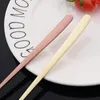 Servis uppsättningar 6 st rose middag gaffel 304 rostfritt stål koreansk flatvarin dessert sallad långa handtag gaffel gafflar bestick set