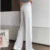 Damesbroek capris streetwear vrouwen water rimpel wijd been broek dames zomer dunne hoge taille casual losse drape broek 230503