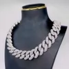 Fabrikpreis 20 mm Breite S925 mit Vvs Moissanite Diamond Custom Name Moissanite Cuban Chain Halskette Icedout Cuban Chain