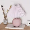 Table Lamps Ceramic Pleated Lamp Bedroom Bedside Nordic Minimalist Retro Style Night Light