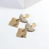 Bengelen oorbellen levensfontier handgemaakte olijfgroene polymeerklei druppel voor vrouwen kralen metaal geometrische ongebruikelijke hangende hangende sieraden
