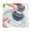Cleaning Brushes Kitchen Soap Dispensing Dishwashing Tool Brush Easy Use Scrubber Wash Clean Dispenser Drop Delivery Home Garden Hou Dh4Rf