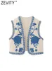 Women's Vests Zevity Women National Sleeveless Position Floral Embroidery Short Vest Jacket Ladies National Style Casual WaistCoat Tops CT4110 230503