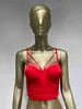 Women's Tanks Camis New Women Fashion Sexy Backless Designer Summer V Neck Nude Black Red Cotton Camisole Tops 2023 Ladies Camis Crop Tops P230322