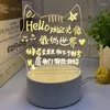 Night Lights DIY Graffiti Acrylic Message Board 16 Colors Changing 3d Light Desktop Glowing Note Home Bedroom Lamp