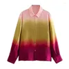 Women's Blouses 2023 Fashion Tie Dye Gedrukte dameshemd