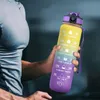 Tumblers 1 Liter motivierende Wasserflasche mit Strohhalmdüse mit Zeitmarkierung, auslaufsichere Sportwasserflasche für Fitnessstudio, Camping, Tour 230503