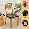 Table Cloth PU Leather Square Chair Cushion Cover Waterproof Kitchen Dining Seat Slipcovers Removable Room 230503