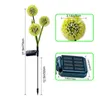 Solar Outdoor Lights With Dandelions Three-headed Dandelion LED Garden Decor For Outside Decorative Lamp Ground Plug Light Lawn
