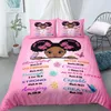 Ensembles de literie thème africain housse de couette filles citations inspirantes florales pour enfants adolescents chambre décoration mignon Vintage cadeau