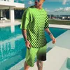 Męskie ścieżki strojowe Summer Summer Thirt Summer Shirt Mash 2d Streetwear 3D Printed Sports Beach Shorta