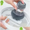 Cleaning Brushes Kitchen Soap Dispensing Dishwashing Tool Brush Easy Use Scrubber Wash Clean Dispenser Drop Delivery Home Garden Hou Dh4Rf