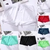 Onderbroek mannen ondergoed zacht naadloos ijs zijden boksershort zomerveer ultradunne ademende onderliggende elastische vaste pantie mannelijke bokser