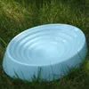 Feeding SUPER DESIGN Melamine Cute Shallow Wide Mouth Flat Cat Bowl for Whisker Relief Oval Pattern Light Blue