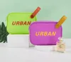 3 uds. Bolsas de cosméticos Lady PVC Letter Prins Square Jelly impermeable lavado bolsa de almacenamiento mezcla de colores