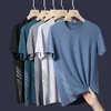T-shirts T-shirt Youth Fashion Trend Round Neck Half Sleeve Men's Loose and Thin Ice Silk Sports Fitness Short