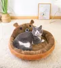 Chat Lits Sommeil Profond Confortable Maison Chaud Lit Rond Doux Canapé Léger Lavable Chien Tapis Pet Fournitures Accessoires En Peluche