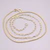 Kedjor Pure Real 18K Yellow Gold Necklace Women 1,9mm AB Design Popcorn Link Cable Chain 45cm Längd Stämpel AU750