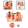 Dinnerware Sets Mini Alloy Tea Cup House Supply Desk Accessories Kids Miniature Decor Furniture Cups Children Toy Kettles Set Model