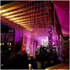 LED STRINGSクリスマスライトカーテン付きICICLE STRING 5M DROOP 0.40.6MウォーターフォールパーティーガーデンホームウェディングドロップDHRX9の屋外装飾