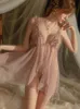 Seksowna piżama seksowna piżama damska koszulka nocna siatka rozłam slip nocny koronkowe marszki śpiące sukienki śpiące nocne odzież dla kobiet Nighty 230504