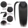 Brazilian Human Hair Ponytails Virgin Hair Extensions Magic Sticker Ponytail 8-24inch Natural Color 75-100g