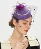 Headpieces Elegant Pillbox Hats 20s 50s Vintage Fascinators For Women With Feather Mesh Veil Headband Bridal Wedding Tea Party