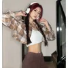 Camicette da donna HOUZHOU Y2k Camicie scozzesi vintage Donna Kpop Moda coreana Crop Top Harajuku Manica lunga Streetwear Camicetta Hippie Chic