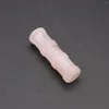 Pendentif Colliers Pierre Naturelle Bambou Exquis Améthyste Rose Rose Quartz Amazonite Charmes Pour La Fabrication De Bijoux DIY Collier Accessoires