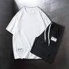 Mens Tracksuits Summer Clothes For Casual 2 Piece Sets Streetwear Solid Color Sports Wear Short Sleeve Tracksuit Men Sweat Suits 230503