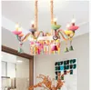 Żyrandole kolorowy wisiorek wiszący dzieci lampa sypialnia kreatywna fantasy luminaire witraże