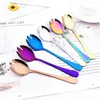 Dinnerware Sets Purple Cutlery Set Stainless Steel Portable Kitchen Cake Shovel Service Salad Fork Spoon Colander Tableware